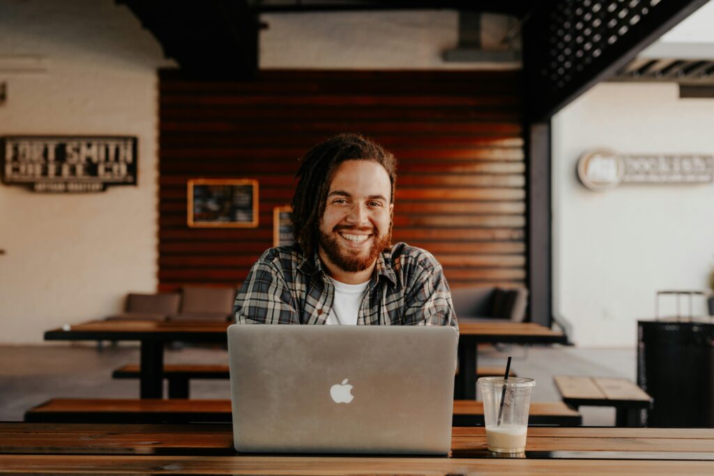 A person sitting on the table
